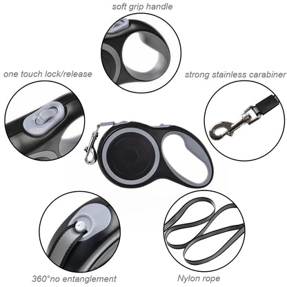 Dog Leash Retractable Roulette Collar