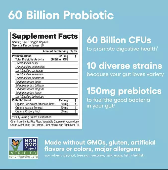 ARRYUTS™  - DIGESTIVE ENZYMES 60CT + 60B PROBIOTIC 30CT