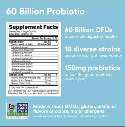 ARRYUTS™  - DIGESTIVE ENZYMES 60CT + 60B PROBIOTIC 30CT